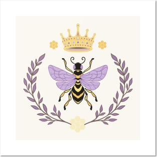 Queen Bee - Lavender and Yellow Posters and Art